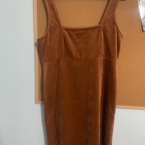 Almost Famous Rust Corduroy Dress - Picture 2 of 3